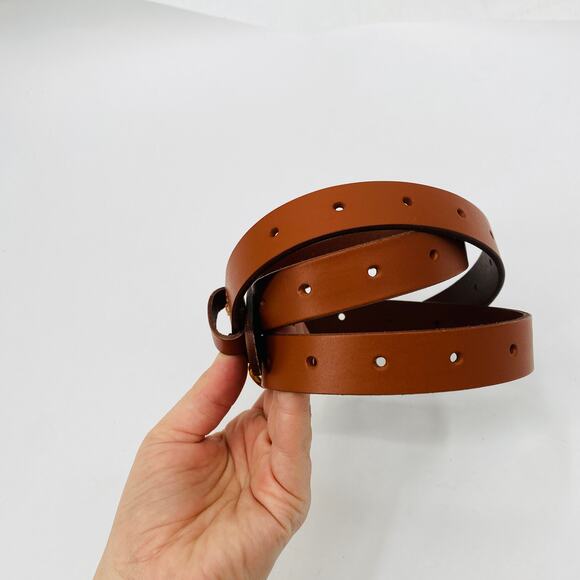 J. Crew cognac brown leather hole punch belt - Picture 3 of 4